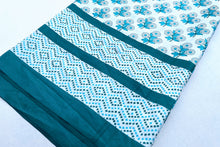 Load image into Gallery viewer, Teal Flowers Silk Sari