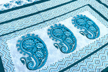 Load image into Gallery viewer, Teal Flowers Silk Sari