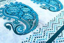 Load image into Gallery viewer, Teal Flowers Silk Sari