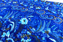 Load image into Gallery viewer, Botanical Blue Silk Sari