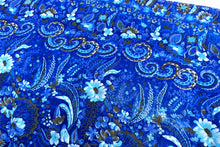 Load image into Gallery viewer, Botanical Blue Silk Sari