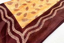 Load image into Gallery viewer, Floral Peach Silk Sari