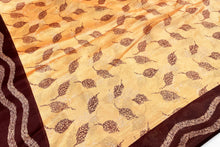 Load image into Gallery viewer, Floral Peach Silk Sari