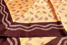 Load image into Gallery viewer, Floral Peach Silk Sari