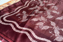 Load image into Gallery viewer, Floral Peach Silk Sari