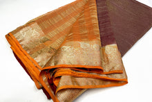 Load image into Gallery viewer, Burgundy Crinkle Sari