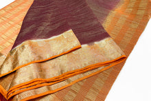 Load image into Gallery viewer, Burgundy Crinkle Sari