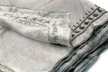 Load image into Gallery viewer, Silver Smoke Organza Sari