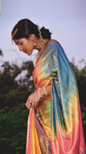 Load image into Gallery viewer, Sky Spectrum Banarasi Silk Sari