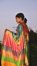 Load image into Gallery viewer, Sky Spectrum Banarasi Silk Sari