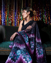 Load image into Gallery viewer, Moonlight Bloom Silk Sari
