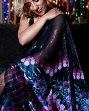 Load image into Gallery viewer, Moonlight Bloom Silk Sari
