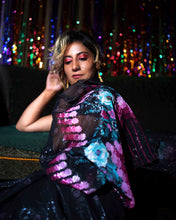 Load image into Gallery viewer, Moonlight Bloom Silk Sari
