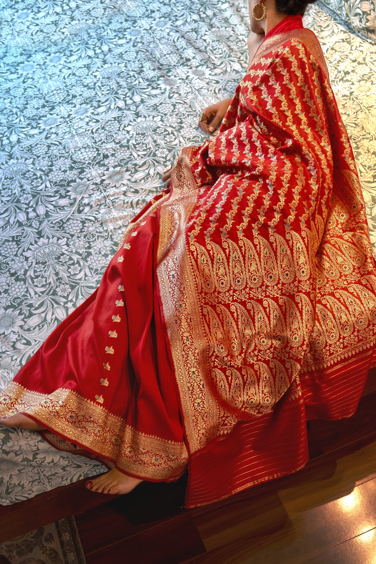 Red Radiance Silk Sari