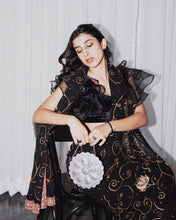 Load image into Gallery viewer, Gilded Noir Chiffon Sari
