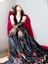 Load image into Gallery viewer, Peacock Noir Sari
