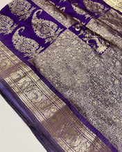 Load image into Gallery viewer, Nightshade Purple Banarasi Sari
