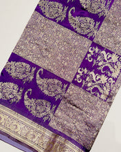 Load image into Gallery viewer, Nightshade Purple Banarasi Sari
