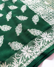 Load image into Gallery viewer, Moonlit Forest Silk Sari
