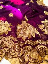 Load image into Gallery viewer, Midnight Rose Chiffon Sari
