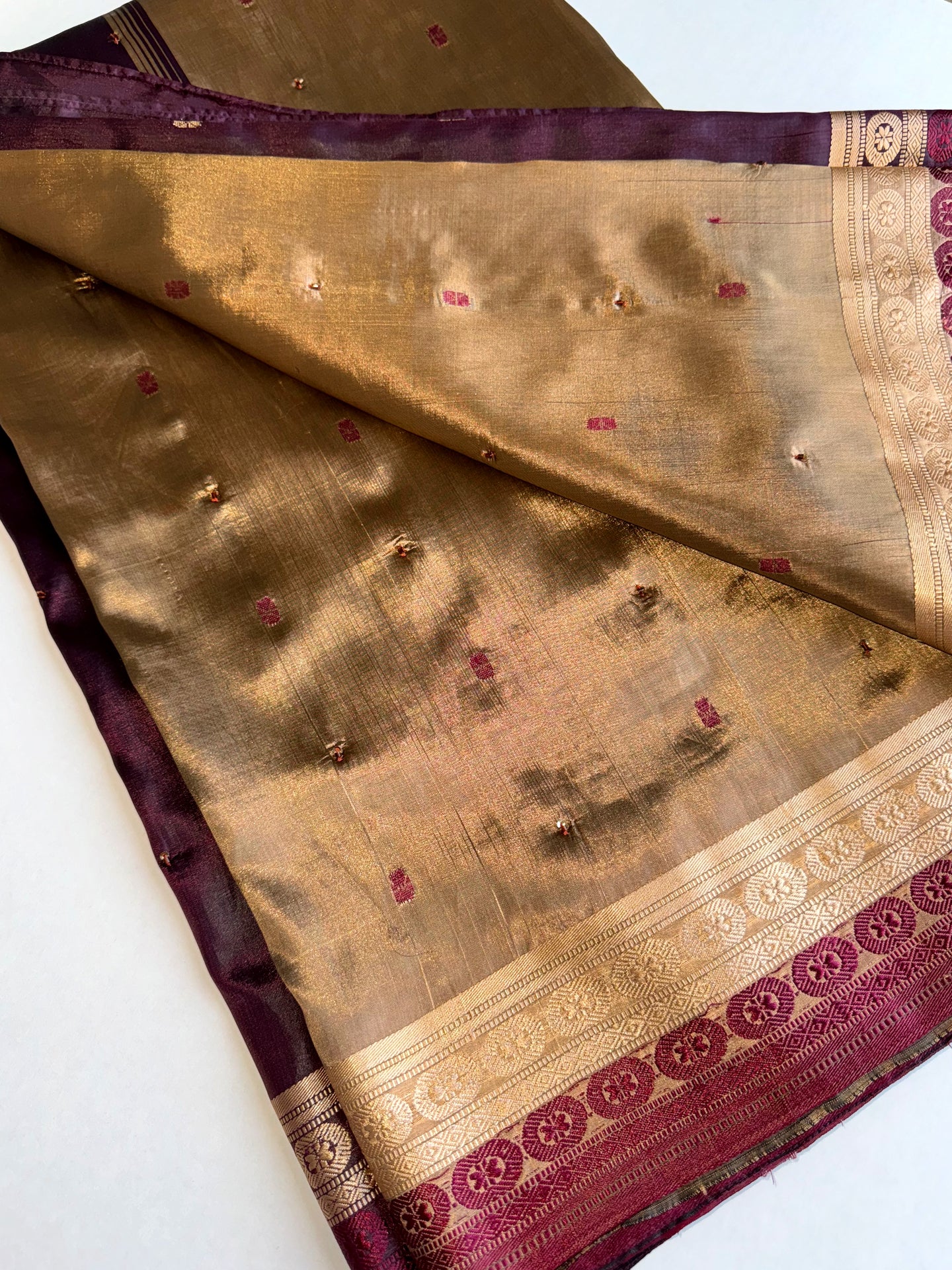 Burgundy Gilt Banarasi Sari