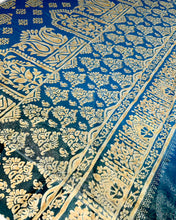 Load image into Gallery viewer, Metallic Blue Ombre Sari
