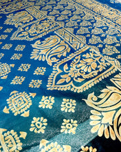 Load image into Gallery viewer, Metallic Blue Ombre Sari
