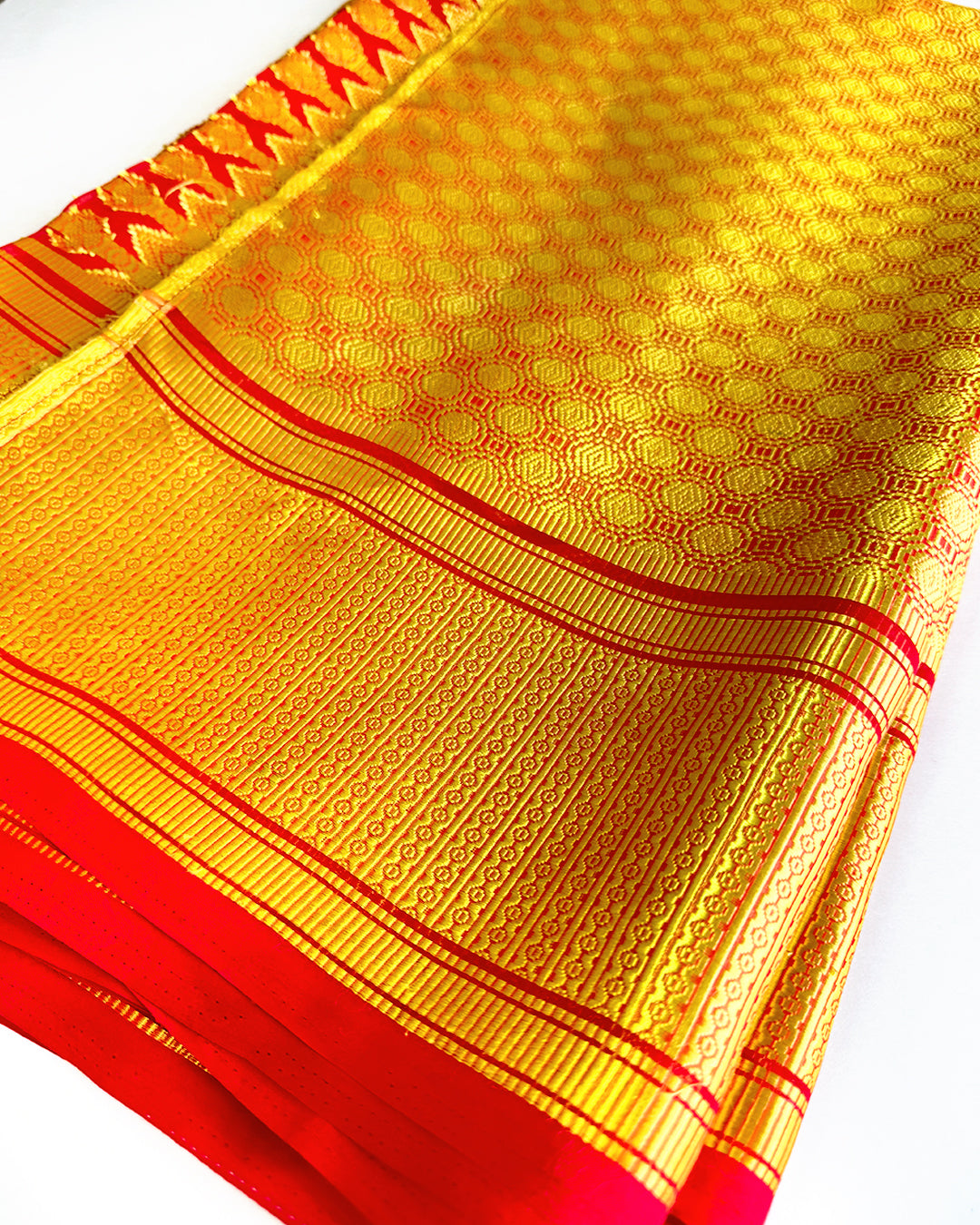 Golden Frenzy Silk Sari