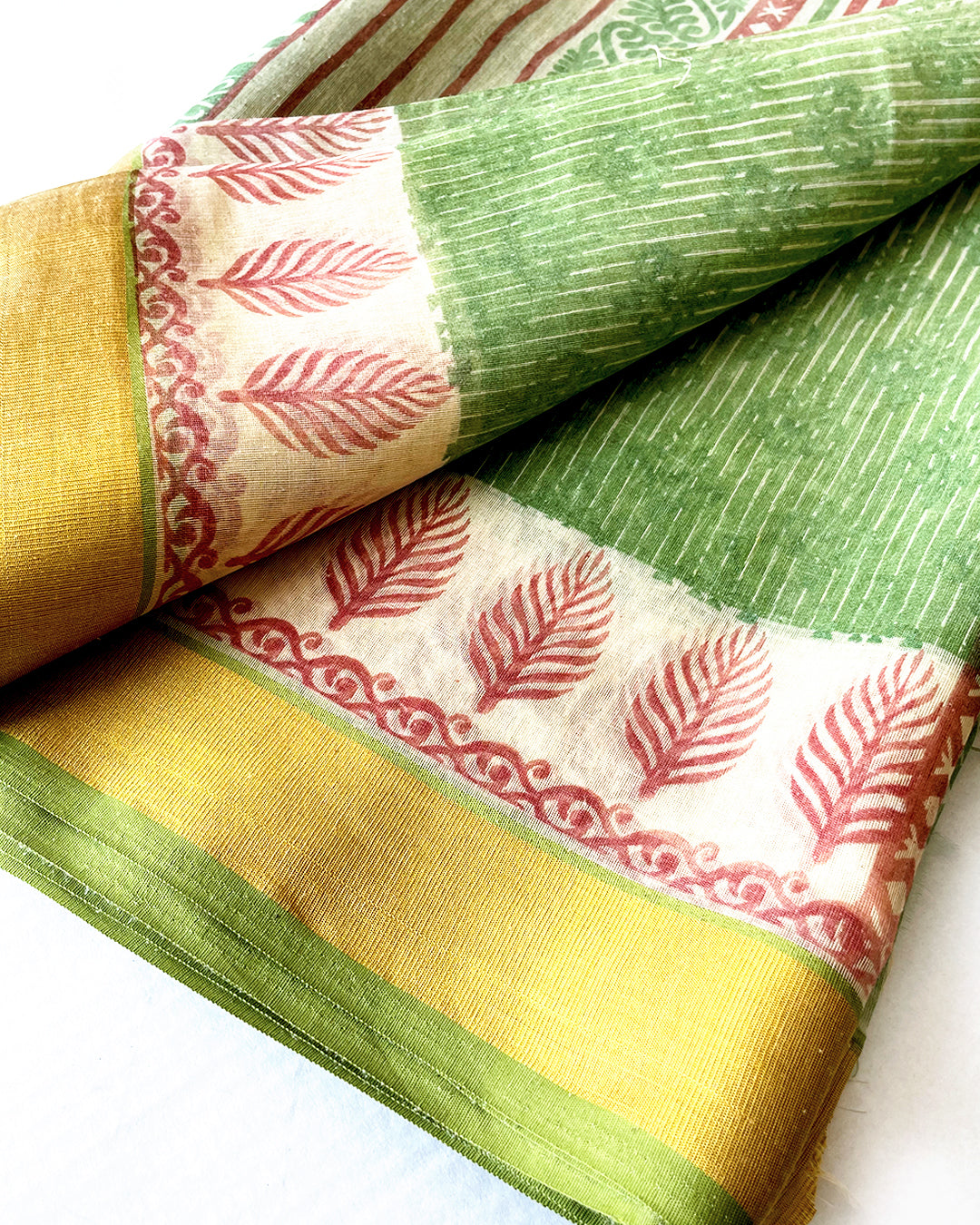 Sap Green Cotton Sari