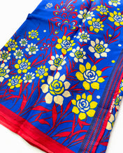 Load image into Gallery viewer, Blue Unfurl Cotton Sari
