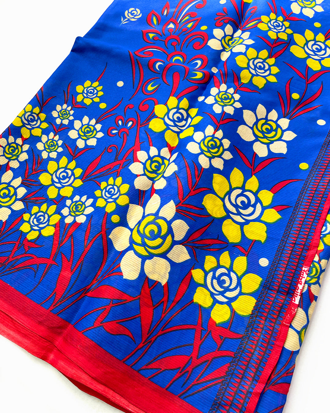 Blue Unfurl Cotton Sari