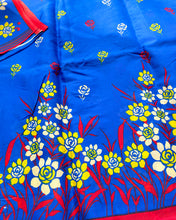 Load image into Gallery viewer, Blue Unfurl Cotton Sari

