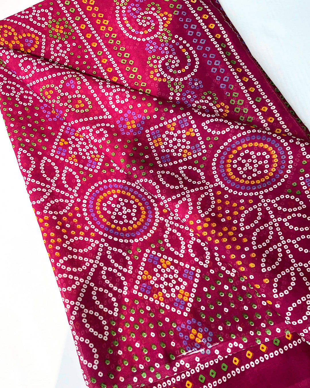 Rose Garnet Chunri Sari