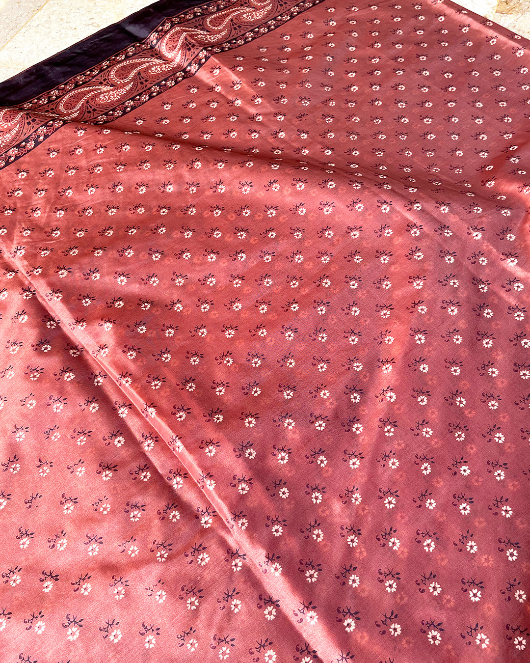 Terra Cotta Rose Sari