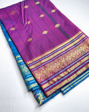Load image into Gallery viewer, Blue Bloom Sari
