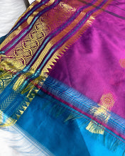 Load image into Gallery viewer, Blue Bloom Sari
