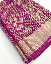 Load image into Gallery viewer, French Plum Georgette Sari
