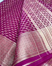Load image into Gallery viewer, French Plum Georgette Sari
