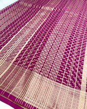 Load image into Gallery viewer, French Plum Georgette Sari
