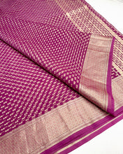 Load image into Gallery viewer, French Plum Georgette Sari
