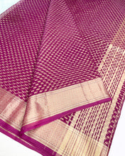 Load image into Gallery viewer, French Plum Georgette Sari
