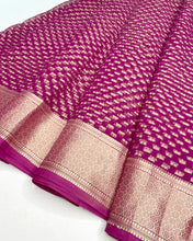 Load image into Gallery viewer, French Plum Georgette Sari

