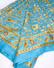 Load image into Gallery viewer, Maya Blue Silk Sari
