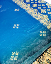 Load image into Gallery viewer, Metallic Blue Ombre Sari
