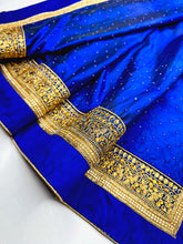 Load image into Gallery viewer, Free Fall Royal Blue Sari
