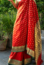 Load image into Gallery viewer, Crimson Royale Silk Sari
