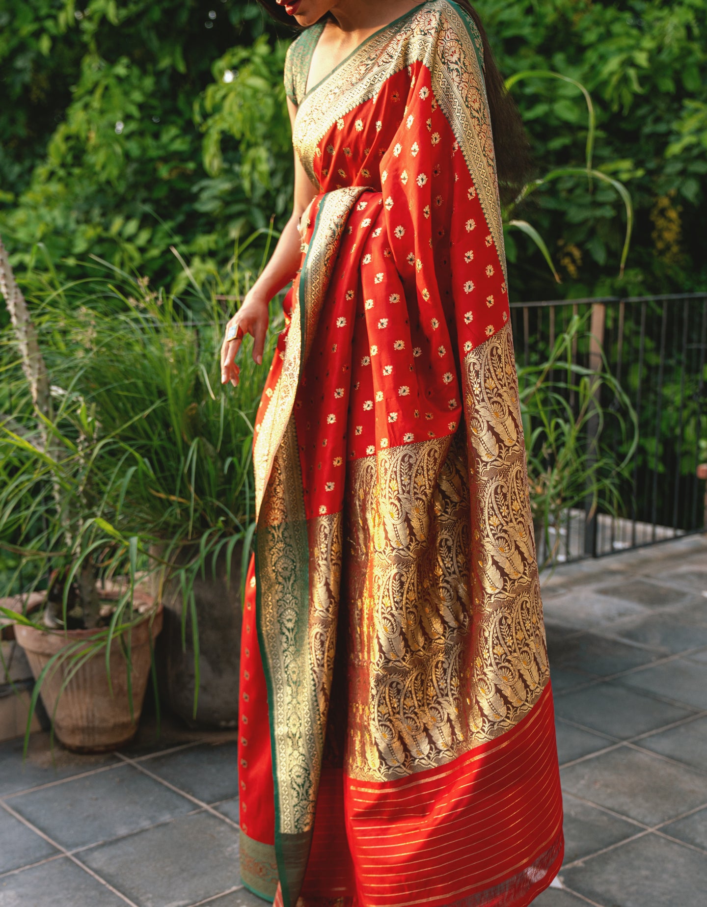 Crimson Royale Silk Sari
