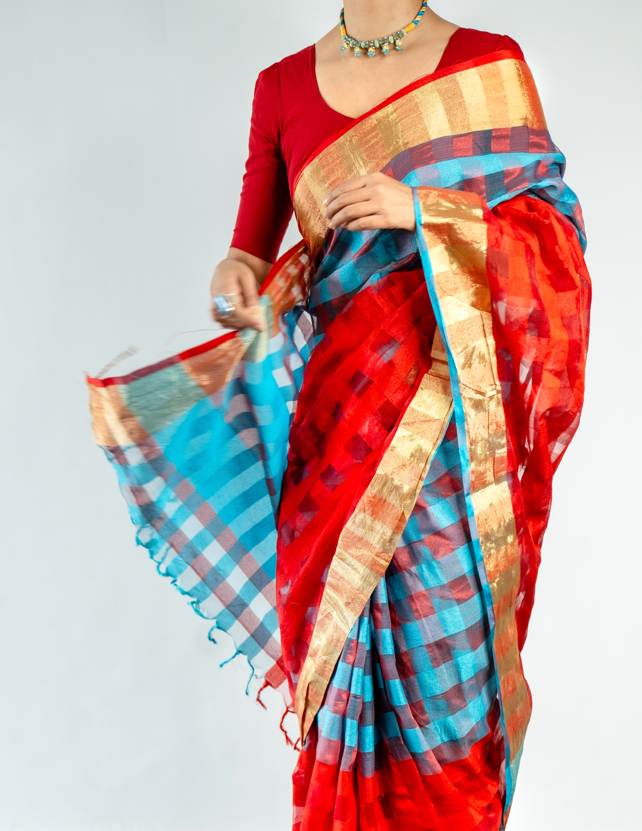 Dyer's Checks Sari