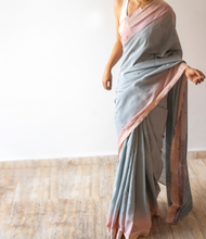 Load image into Gallery viewer, Misty Moon Silk Sari
