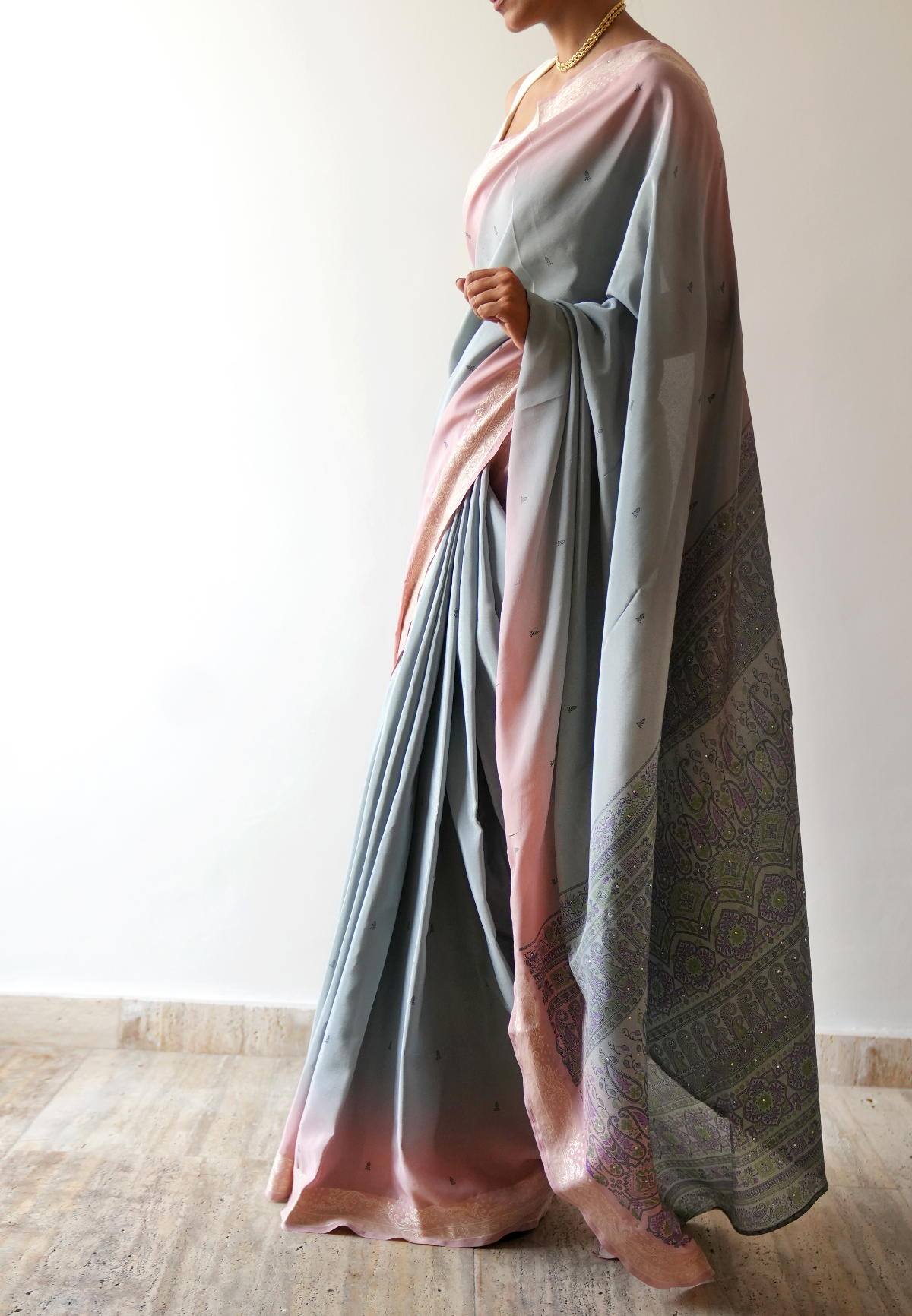 Misty Moon Silk Sari